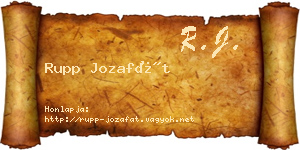 Rupp Jozafát névjegykártya